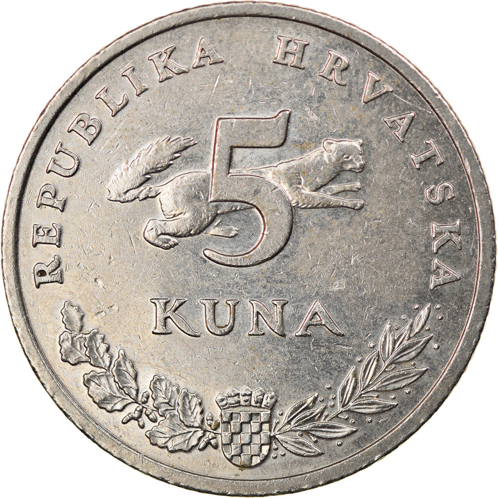 Coin, Croatia, 5 Kuna, 1993, EF(40-45), Copper-Nickel-Zinc, KM:11