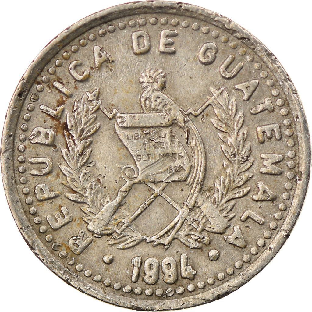 Coin, Guatemala, 5 Centavos, 1994, EF(40-45), Copper-nickel, KM:276.4