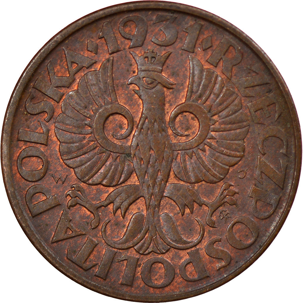 Coin, Poland, 2 Grosze, 1931, Warsaw, EF(40-45), Bronze, KM:9a