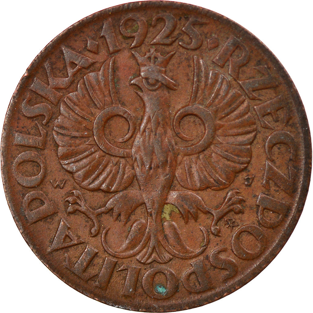 Coin, Poland, 5 Groszy, 1925, Warsaw, EF(40-45), Bronze, KM:10a