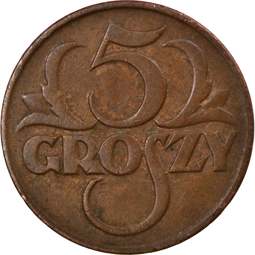 Coin, Poland, 5 Groszy, 1925, Warsaw, EF(40-45), Bronze, KM:10a