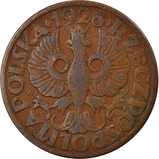 Moeda, Polónia, 5 Groszy, 1928, Warsaw, EF(40-45), Bronze, KM:10a