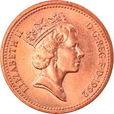 Moneda, Gran Bretaña, Elizabeth II, Penny, 1992, EBC, Cobre chapado en acero
