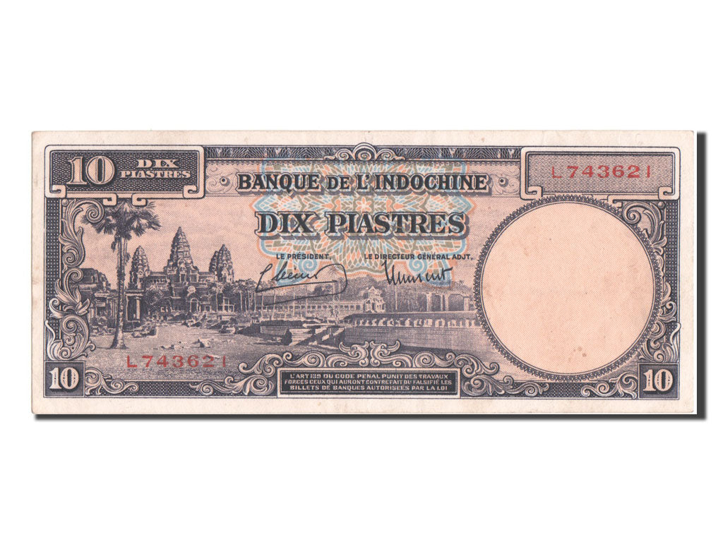 Indochine, 10 Piastres type 1947-51