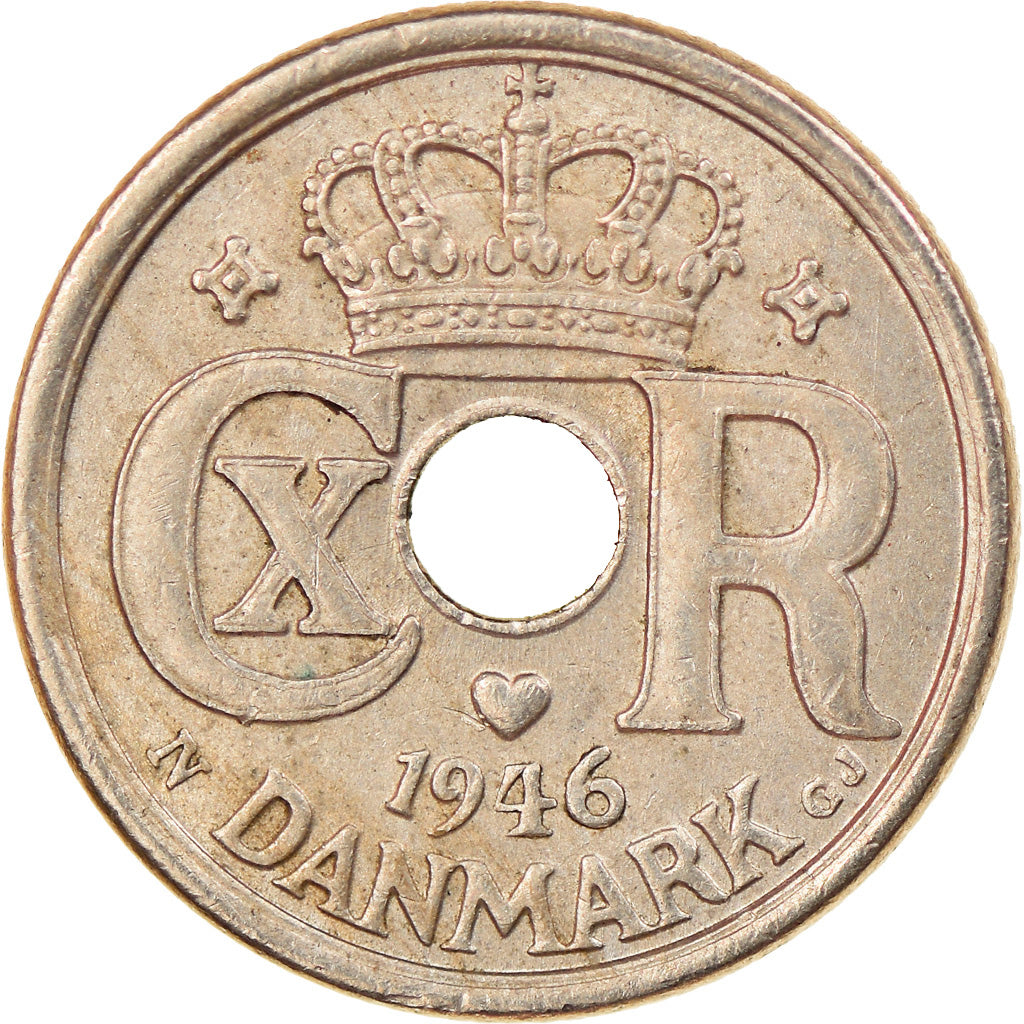 Monnaie, Danemark, Christian X, 10 Öre, 1946, Copenhagen, TTB, Copper-nickel