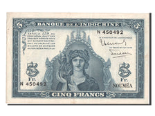 Banknote, New Caledonia, 5 Francs, 1944, AU(55-58)