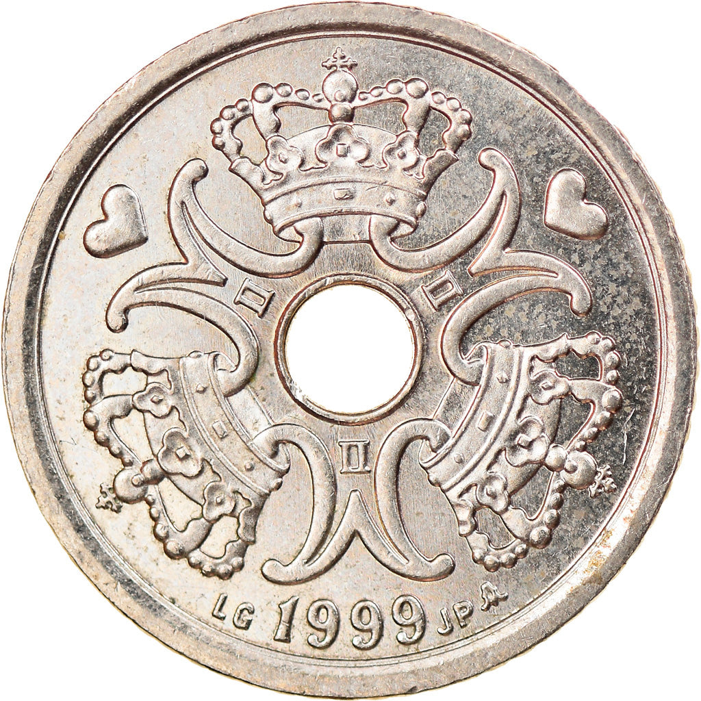 Münze, Dänemark, Margrethe II, Krone, 1999, Copenhagen, SS, Copper-nickel