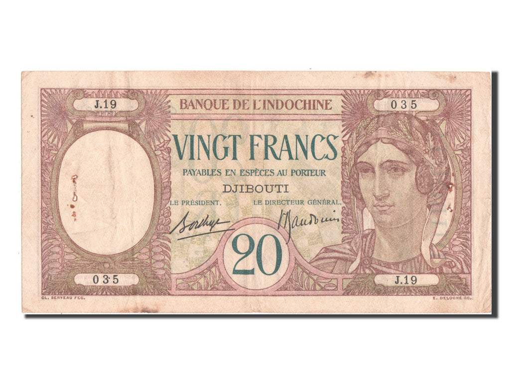 Costa francese dei somali, 20 Francs, BB