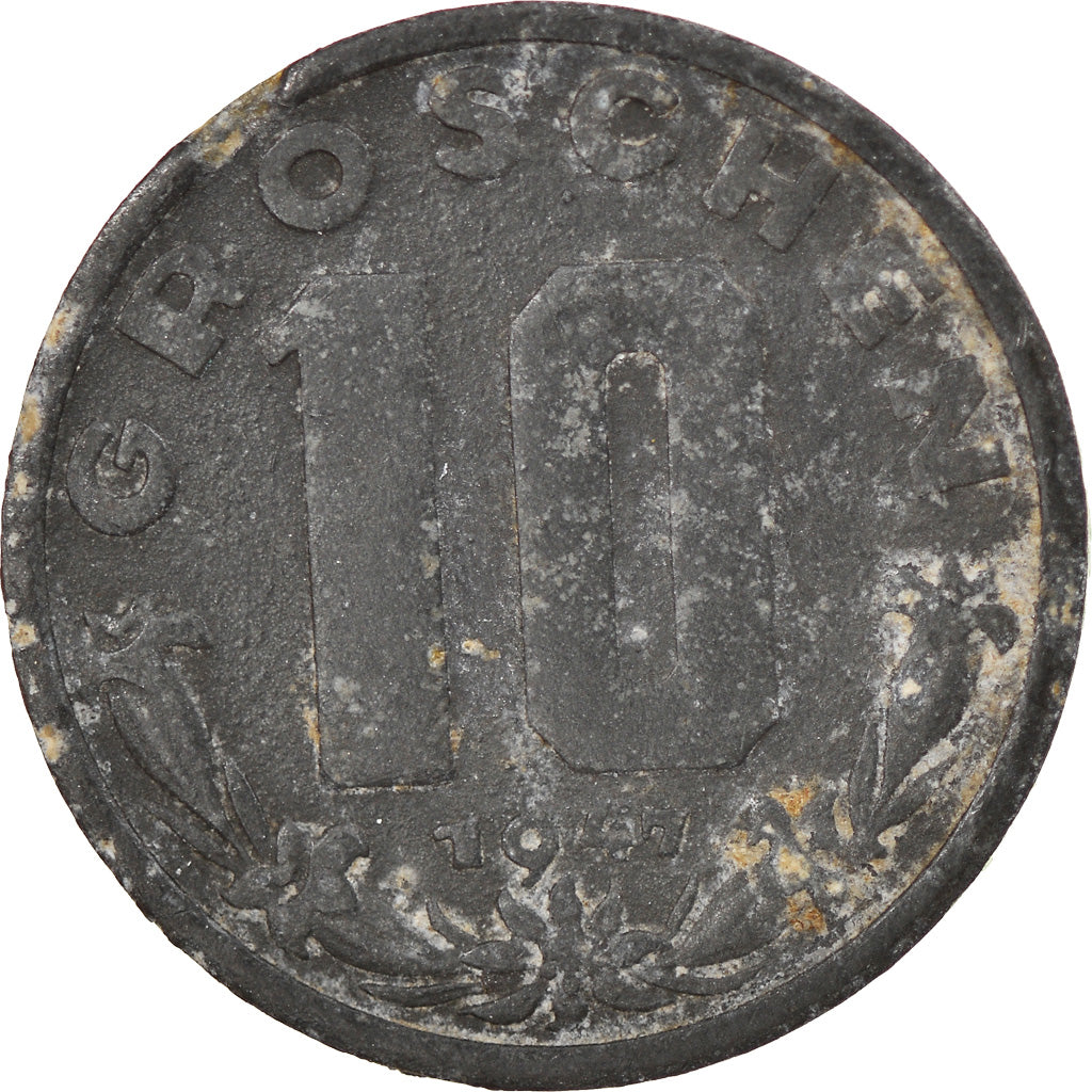Coin, Austria, 10 Groschen, 1947, EF(40-45), Zinc, KM:2874