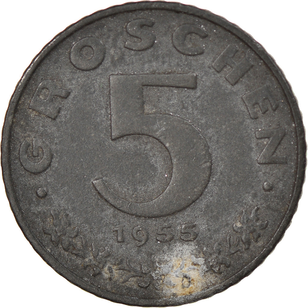 Coin, Austria, 5 Groschen, 1955, EF(40-45), Zinc, KM:2875