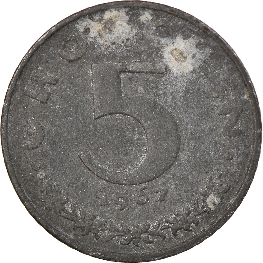 Coin, Austria, 5 Groschen, 1967, EF(40-45), Zinc, KM:2875