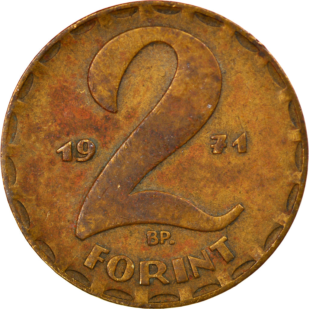 Coin, Hungary, 2 Forint, 1974, EF(40-45), Brass, KM:591