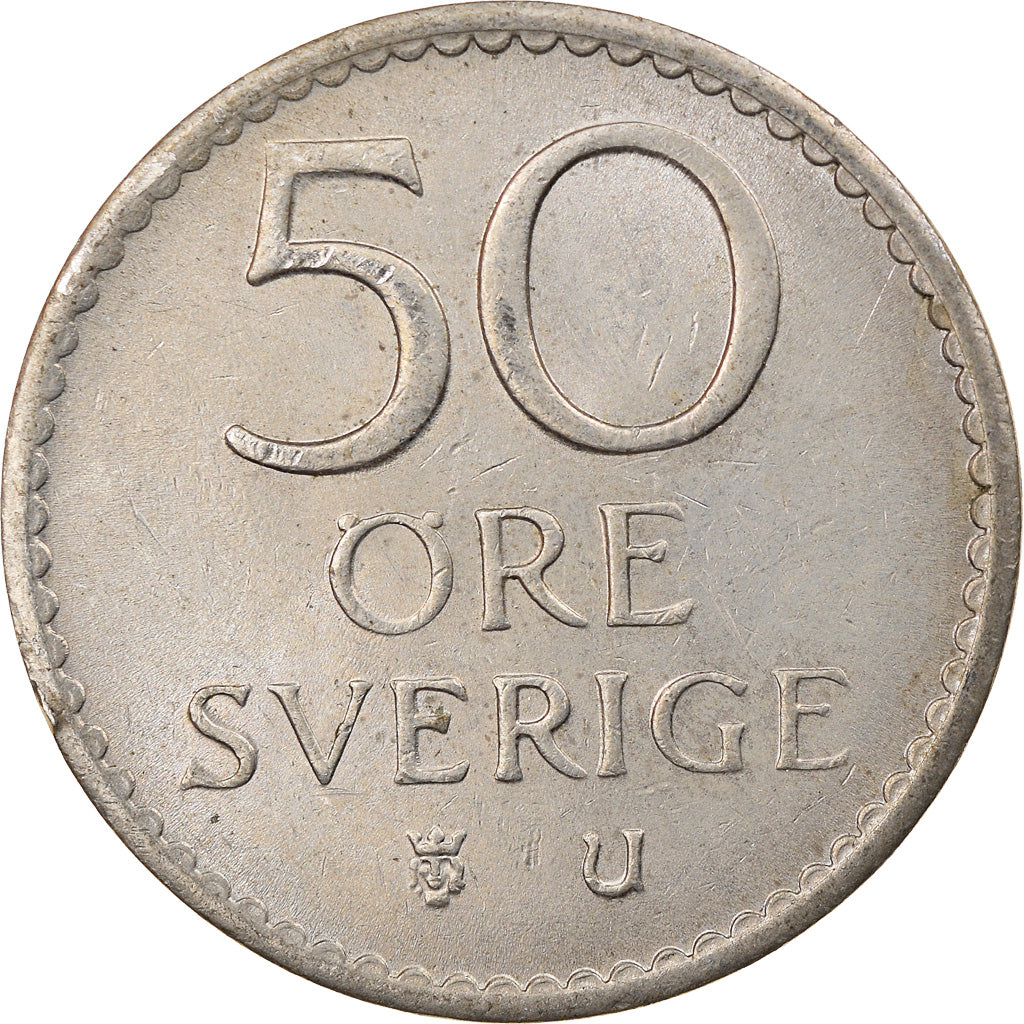 Münze, Schweden, Gustaf VI, 50 Öre, 1969, SS, Copper-nickel, KM:837