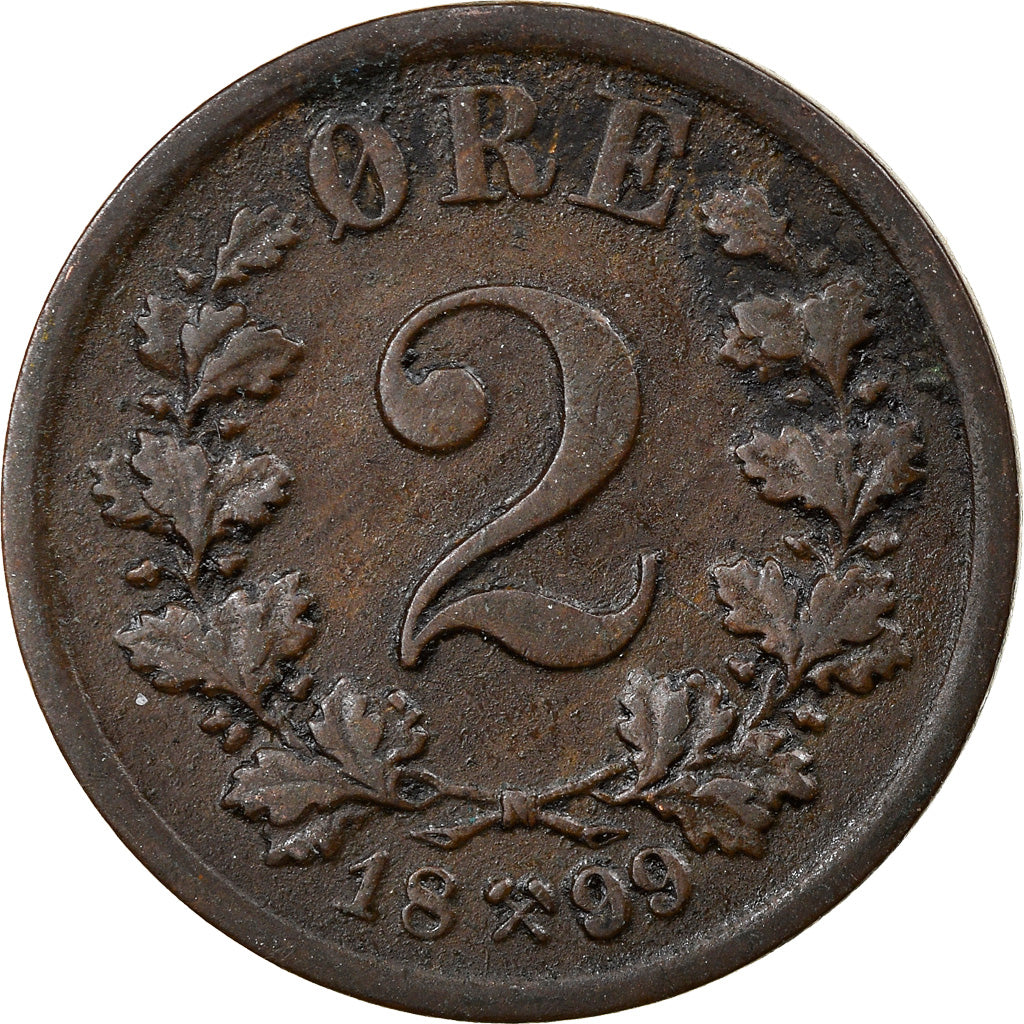 Moneta, Norvegia, 2 Öre, 1899, BB, Bronzo, KM:353