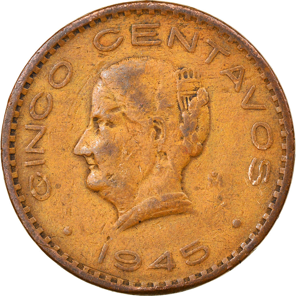 Monnaie, Mexique, 5 Centavos, 1945, Mexico City, TTB, Bronze, KM:424