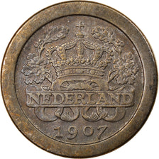 Moneta, Holandia, Wilhelmina I, 5 Cents, 1907, EF(40-45), Miedź-Nikiel, KM:137