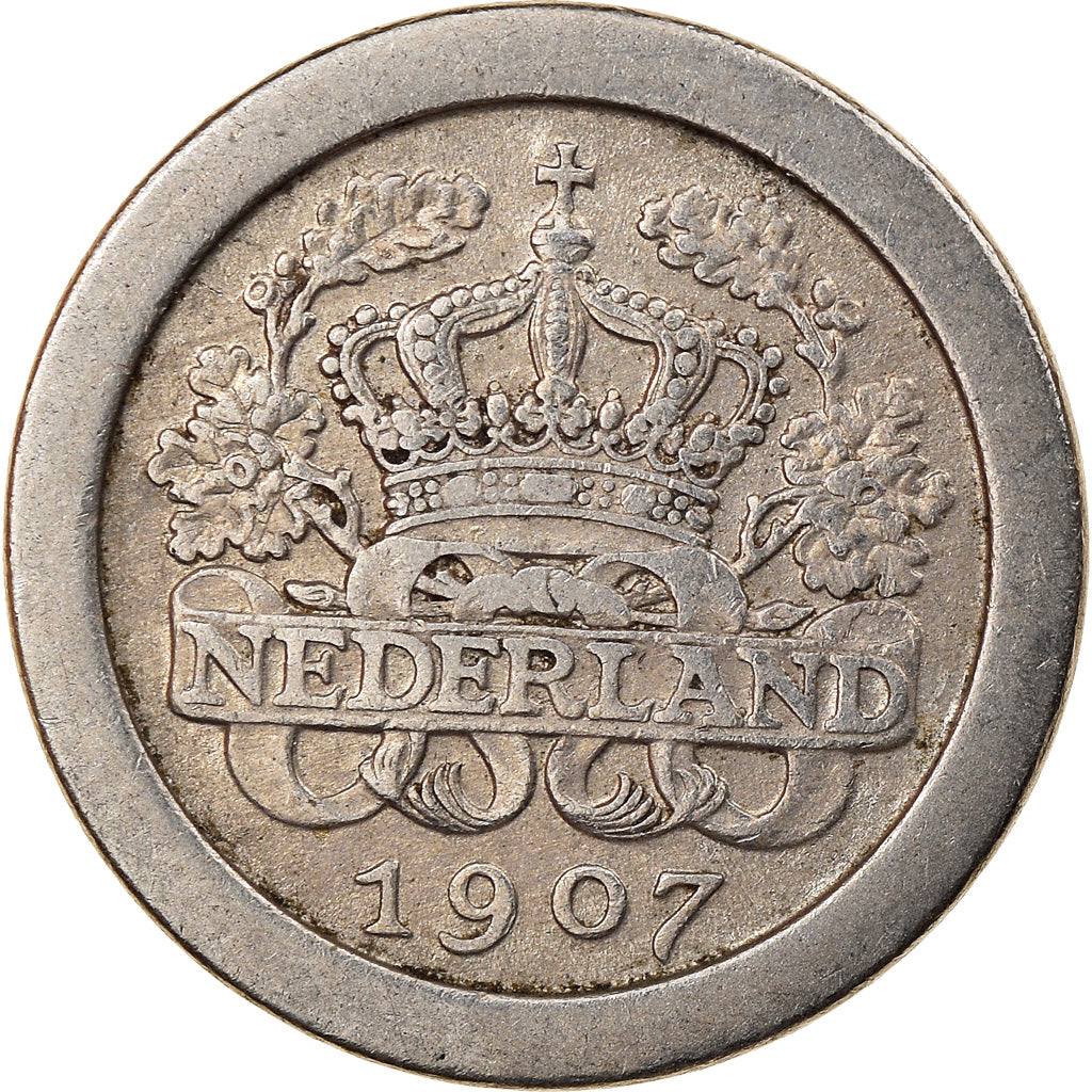 Monnaie, Pays-Bas, Wilhelmina I, 5 Cents, 1907, TTB, Copper-nickel, KM:137
