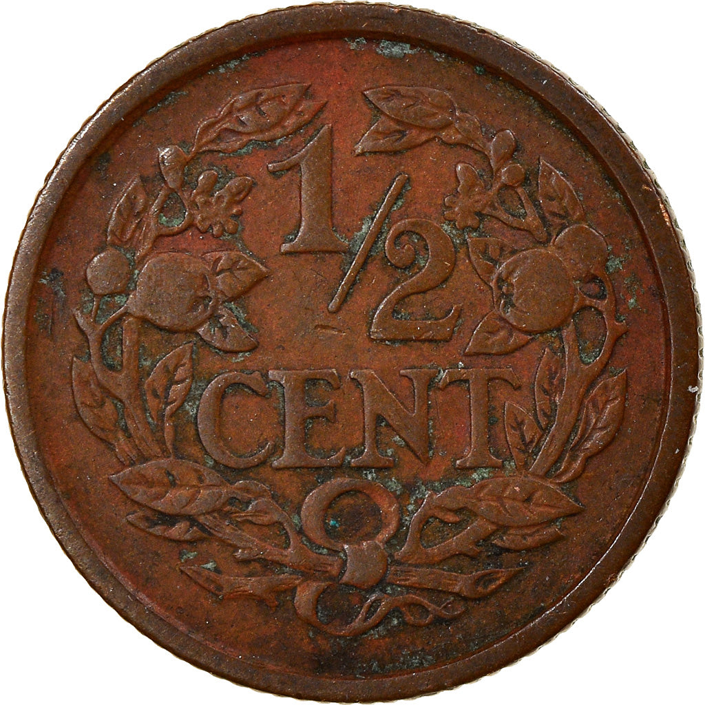 Munten, Nederland, Wilhelmina I, 1/2 Cent, 1909, ZF, Bronze, KM:138