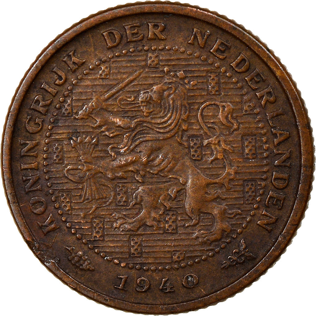 Coin, Netherlands, Wilhelmina I, 1/2 Cent, 1940, EF(40-45), Bronze, KM:138