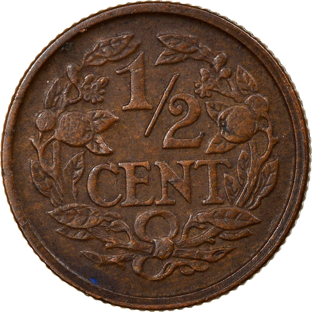 Coin, Netherlands, Wilhelmina I, 1/2 Cent, 1940, EF(40-45), Bronze, KM:138