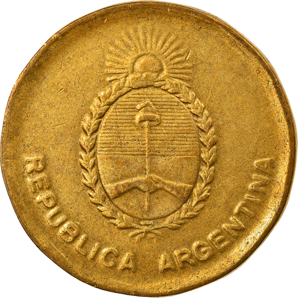 Coin, Argentina, 10 Centavos, 1987, VF(30-35), Brass, KM:98
