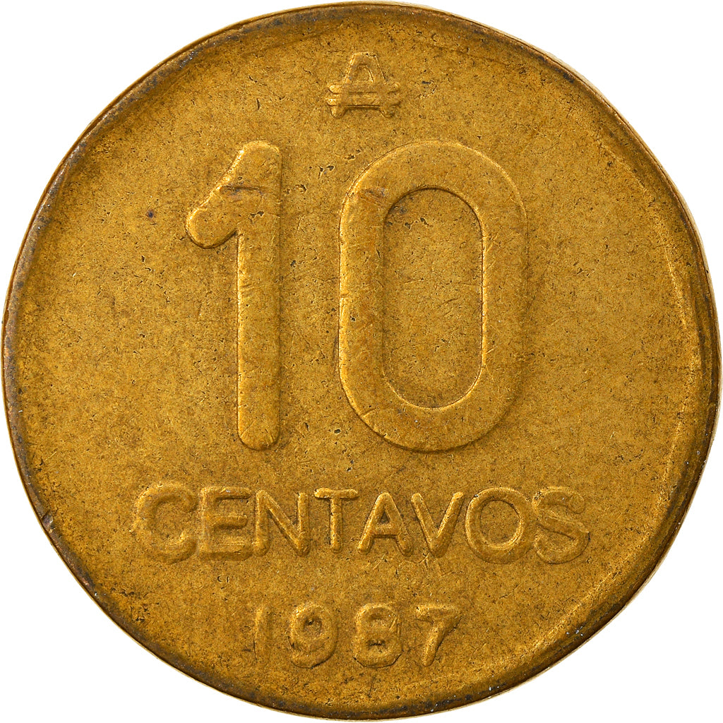 Coin, Argentina, 10 Centavos, 1987, VF(30-35), Brass, KM:98