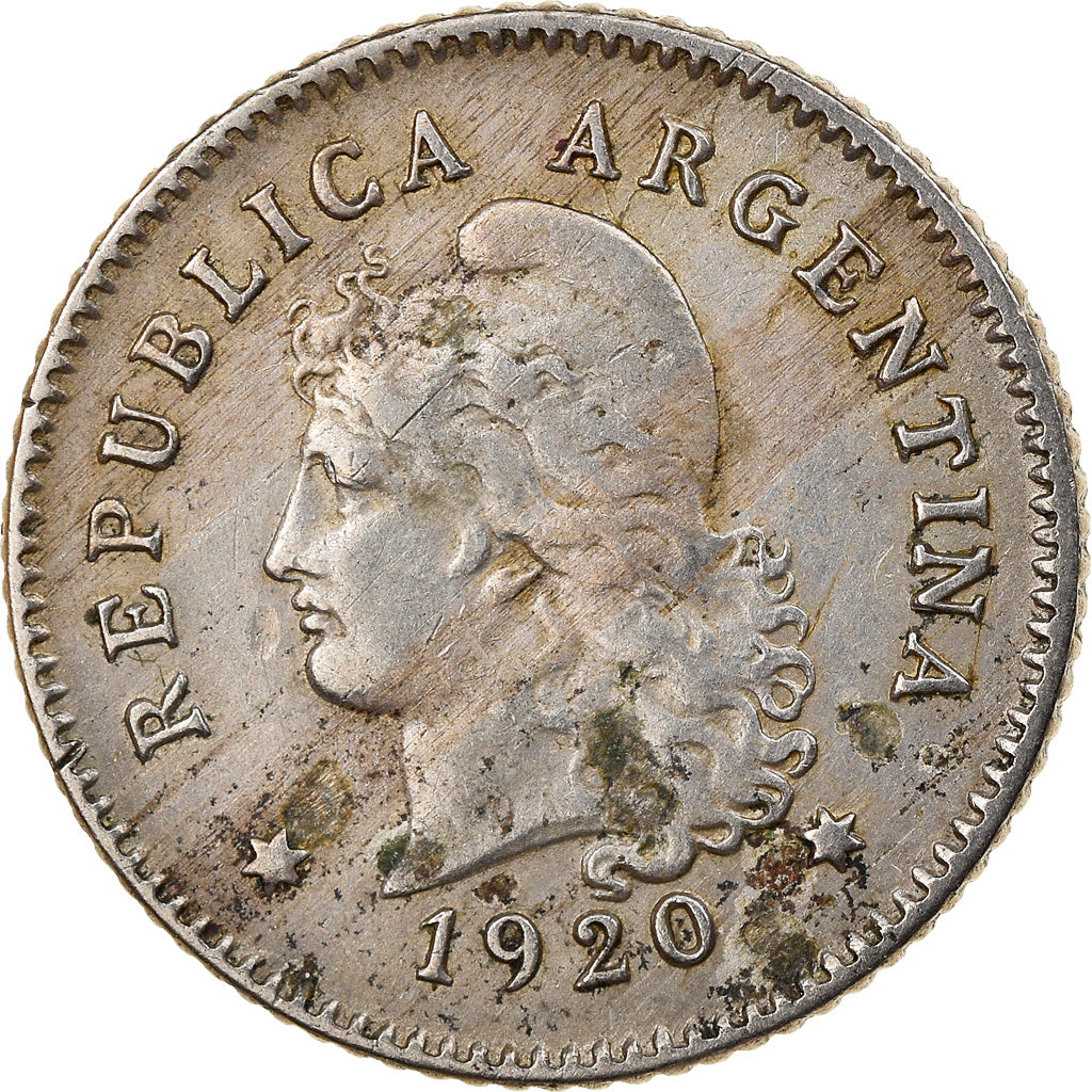 Coin, Argentina, 10 Centavos, 1920, EF(40-45), Copper-nickel, KM:35
