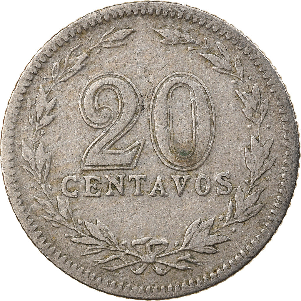 Coin, Argentina, 20 Centavos, 1915, EF(40-45), Copper-nickel, KM:36