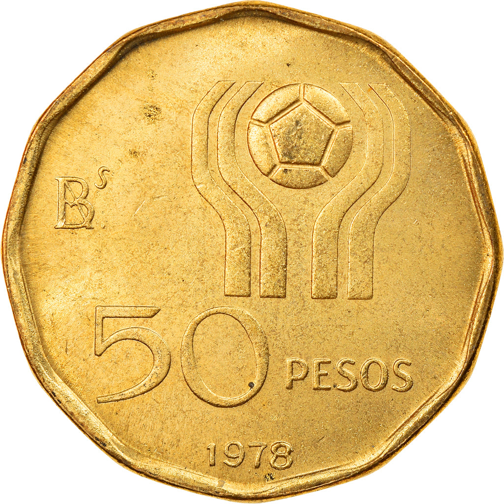 Coin, Argentina, 50 Pesos, 1978, AU(55-58), Aluminum-Bronze, KM:76