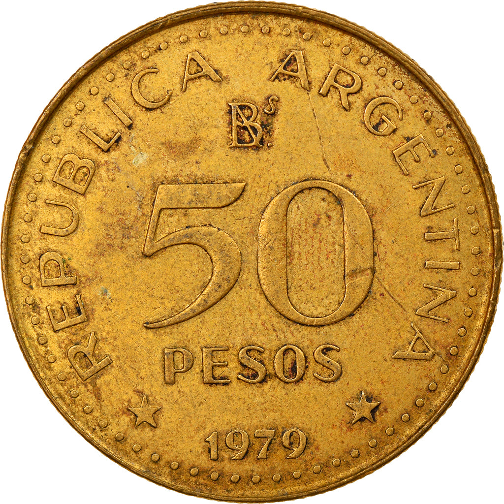 Moneta, Argentina, 50 Pesos, 1979, BB, Alluminio-bronzo, KM:84