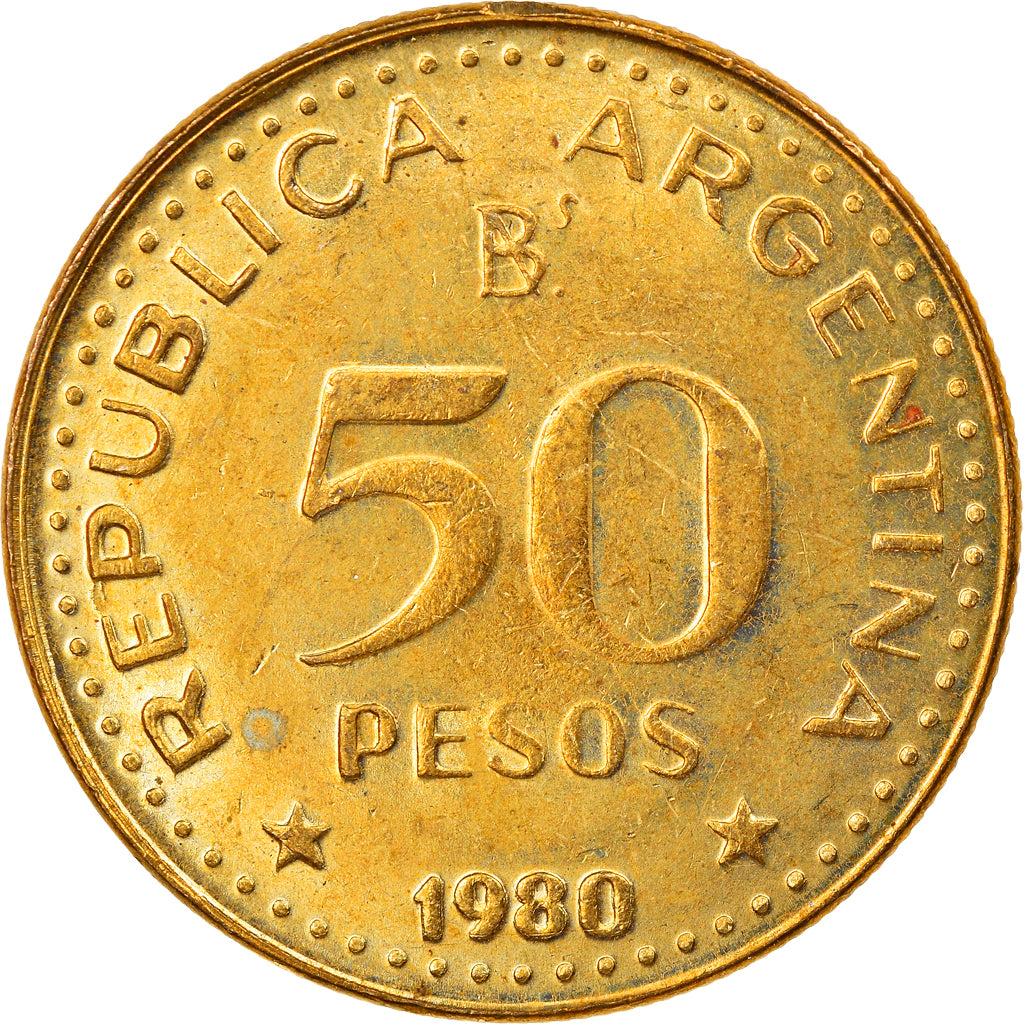 Coin, Argentina, 50 Pesos, 1980, EF(40-45), Aluminum-Bronze, KM:83