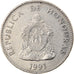 Moneda, Honduras, 50 Centavos, 1991, MBC, Níquel chapado en acero, KM:84a.1