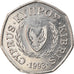 Coin, Cyprus, 50 Cents, 1993, EF(40-45), Copper-nickel, KM:66