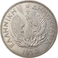 Coin, Greece, 5 Drachmai, 1930, AU(55-58), Nickel, KM:71.1
