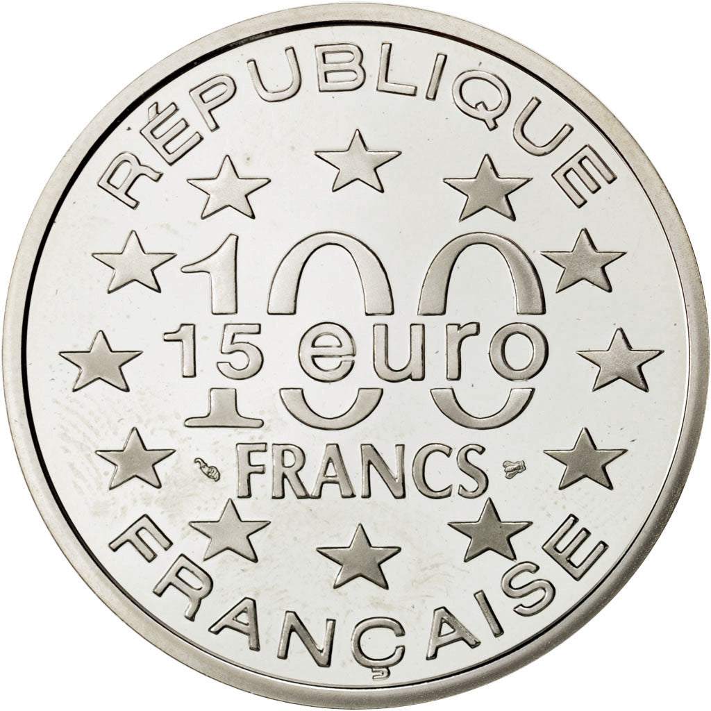 FRANCE, 100 Francs-15 Euro, 1997, KM #1174, MS(65-70), Silver, 22.20