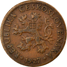 Coin, Czechoslovakia, 5 Haleru, 1927, EF(40-45), Bronze, KM:6