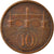 Moneda, Checoslovaquia, 10 Haleru, 1922, MBC, Bronce, KM:3