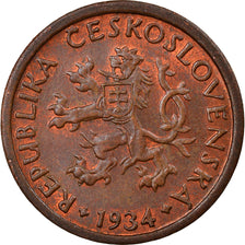 Coin, Czechoslovakia, 10 Haleru, 1934, EF(40-45), Bronze, KM:3