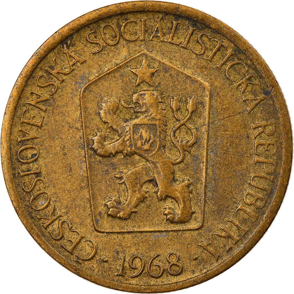 Coin, Czechoslovakia, Koruna, 1968, EF(40-45), Aluminum-Bronze, KM:50