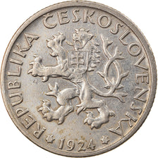 Coin, Czechoslovakia, Koruna, 1924, EF(40-45), Copper-nickel, KM:4