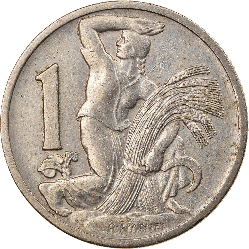 Coin, Czechoslovakia, Koruna, 1924, EF(40-45), Copper-nickel, KM:4