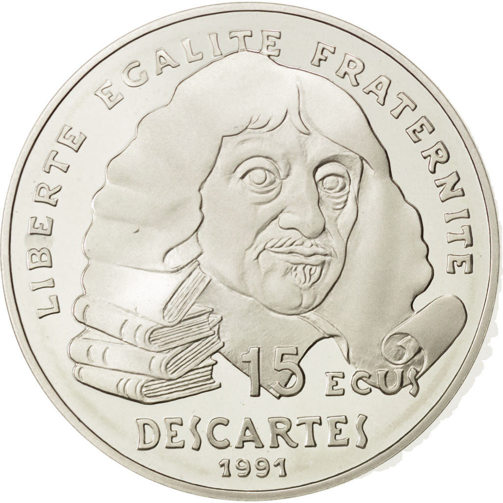 FRANCE, 100 Francs-15 Ecus, 1991, KM #1002, MS(65-70), Silver, 22.20
