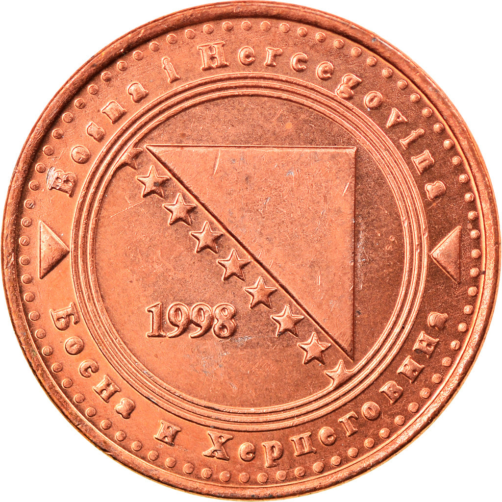 Moneta, Bosnia - Erzegovina, 10 Feninga, 1998, BB, Acciaio placcato rame, KM:115