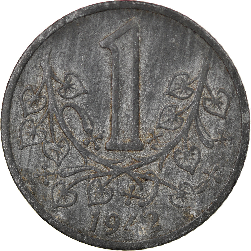 Münze, BOHEMIA & MORAVIA, Koruna, 1942, S+, Zinc, KM:4