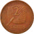 Moneda, Fiji, Elizabeth II, 2 Cents, 1969, MBC, Bronce, KM:28