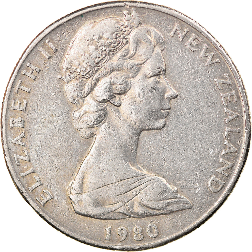 Moneta, Nowa Zelandia, Elizabeth II, 50 Cents, 1980, EF(40-45), Miedź-Nikiel