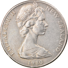 Moneta, Nowa Zelandia, Elizabeth II, 50 Cents, 1980, EF(40-45), Miedź-Nikiel