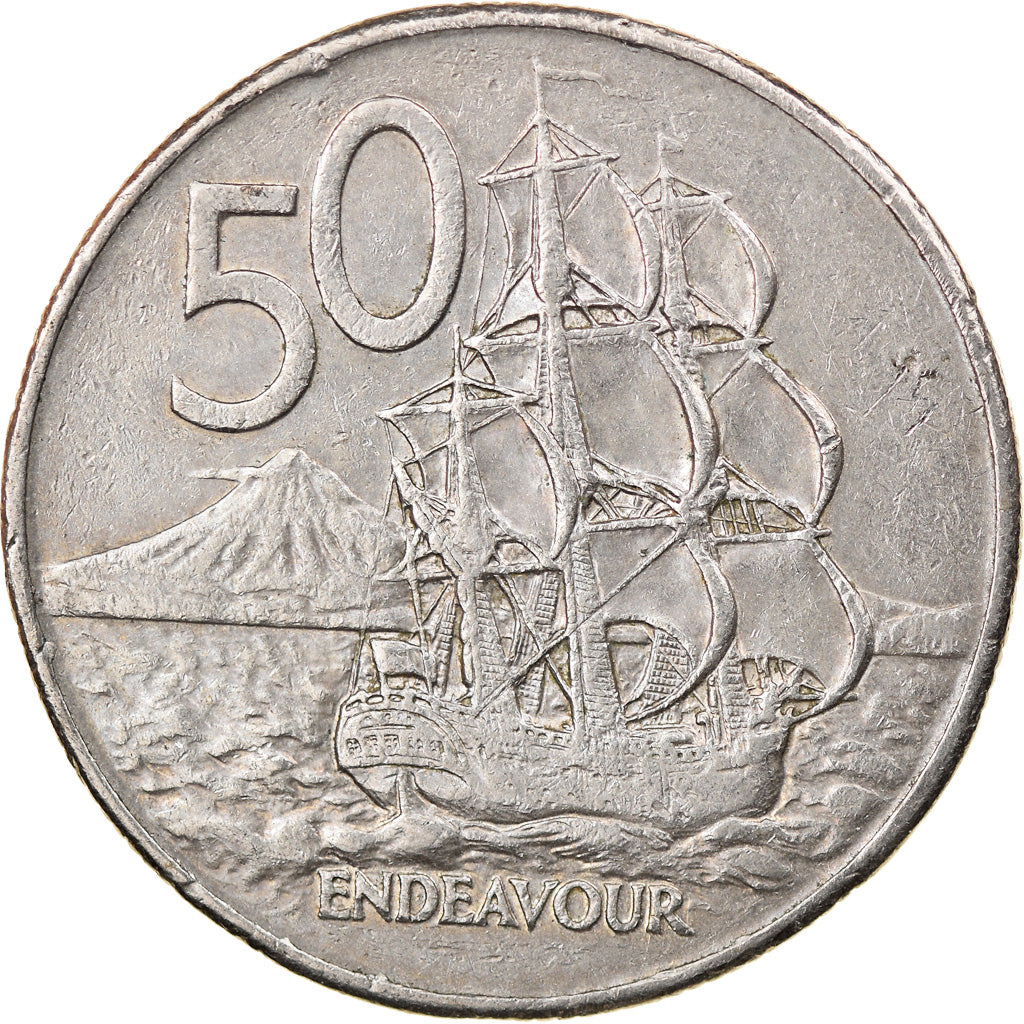 Moneta, Nowa Zelandia, Elizabeth II, 50 Cents, 1980, EF(40-45), Miedź-Nikiel