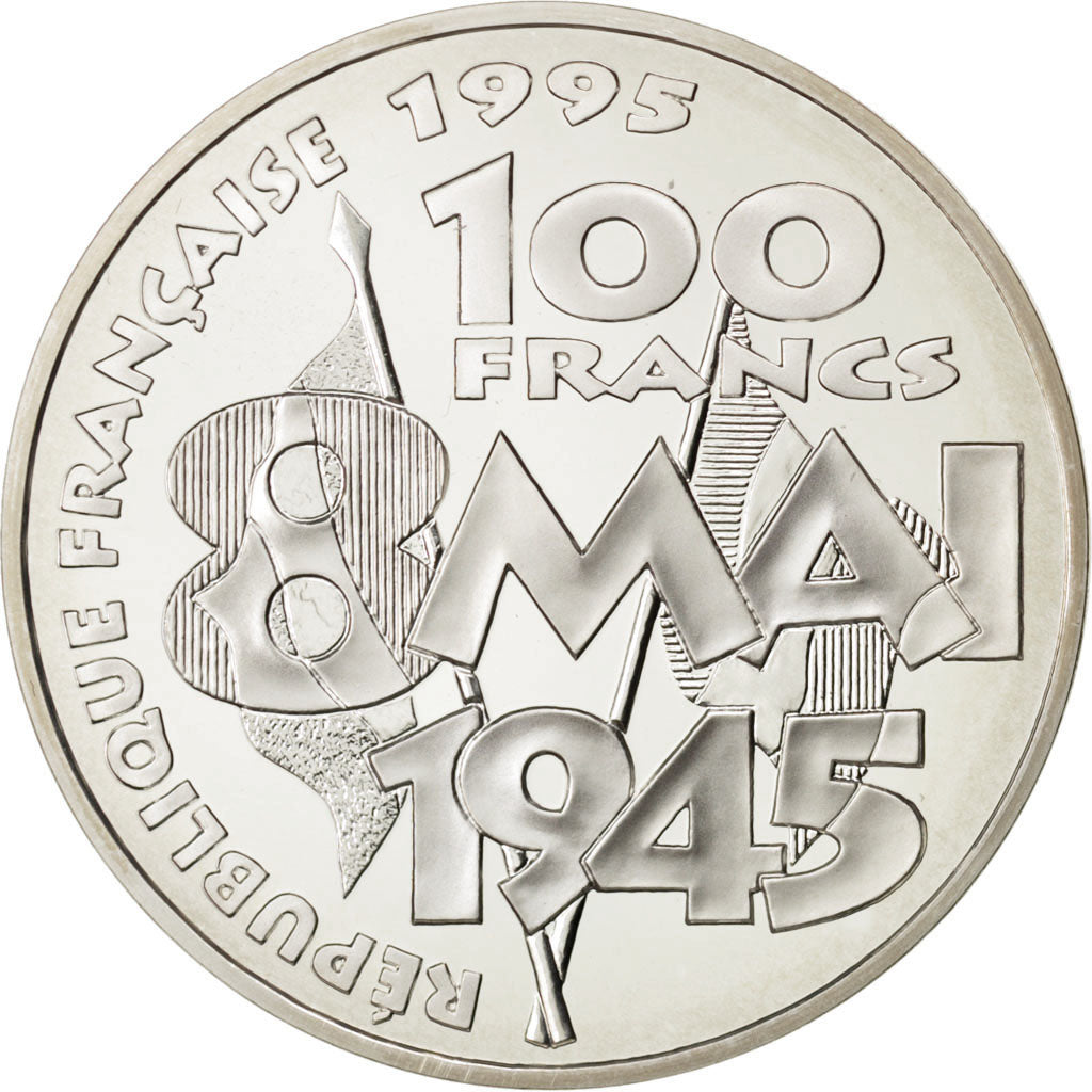 FRANCE, 8 mai 1945, 100 Francs, 1995, KM #1116.2, MS(65-70), Silver, 37, 22.20