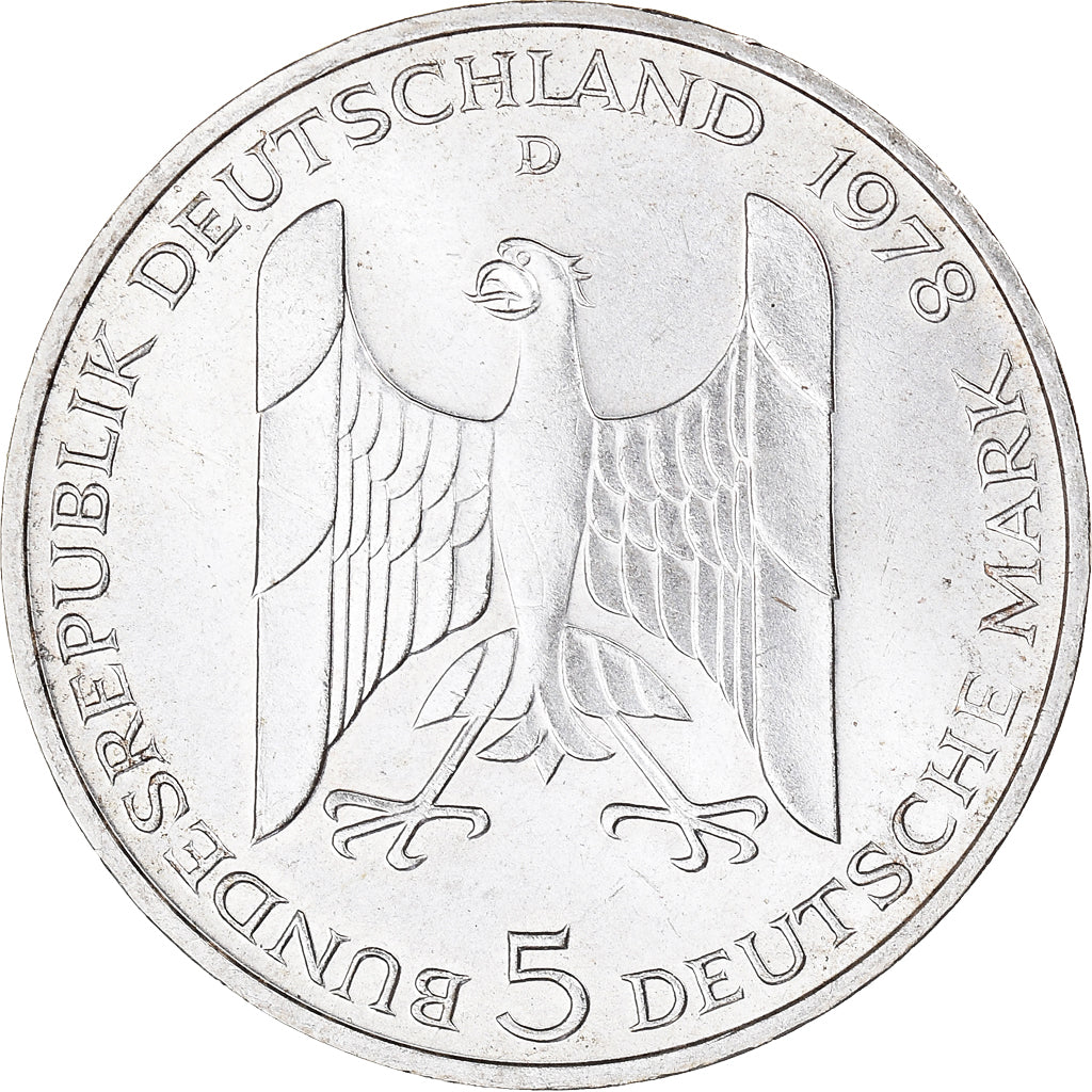 Coin, GERMANY - FEDERAL REPUBLIC, 5 Mark, 1978, Munich, Germany, AU(55-58)